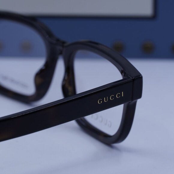Gucci GG1584O 002 Square Eyeglasses - Dark Havana 53mm - Picture 5 of 10